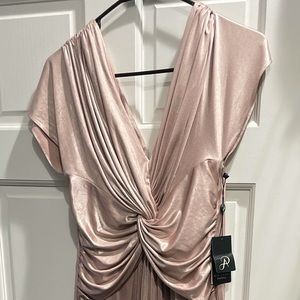 Adrianna Papell Metallic Dusty Pink Dress